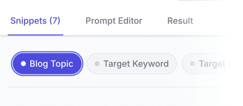 Screenshot showing template library or variable input